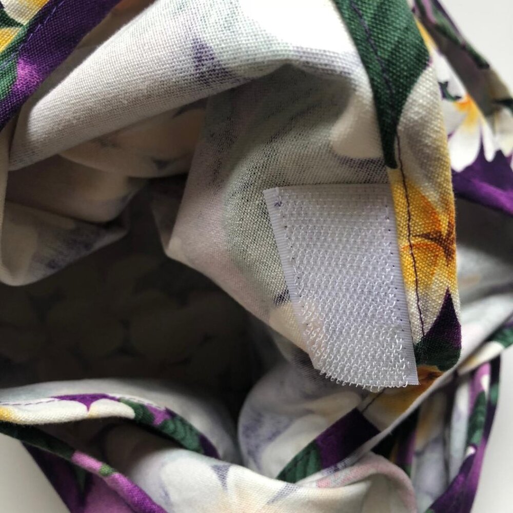 NWOT, Island Aloha Wear, Purple w/Tropical Floral, Cloth, Hobo/Beach/Tote Bag - Picture 6 of 11